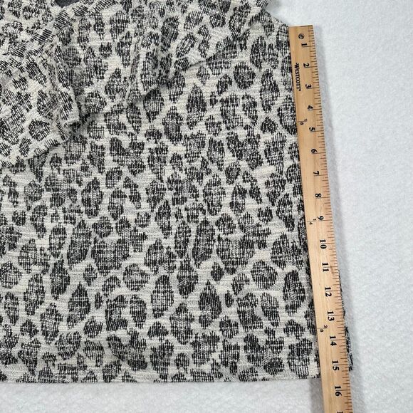 Anthropologie Dolan Tweed Ruffle Top Women's Size Large Animal Print Black/Cream - Picture 7 of 10